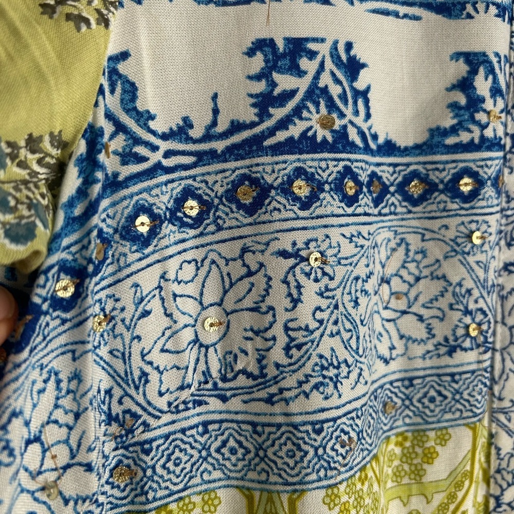Cottagecore Floral Patchwork Midi Short Sleeve Dress - Picture 8 of 10